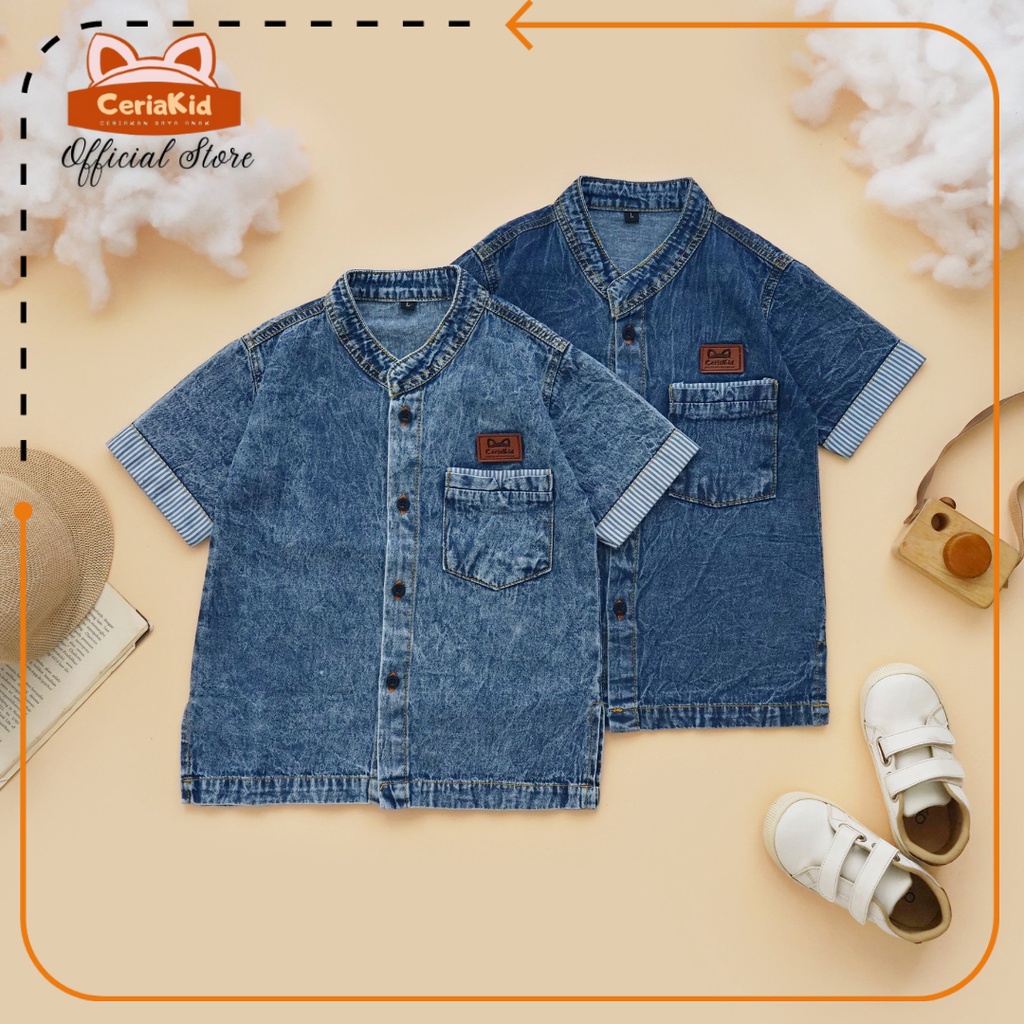 [Ceriakid] Kemeja Anak Jeans Harajuku Style  untuk 1 2 4 5 6 7 8 9 tahun