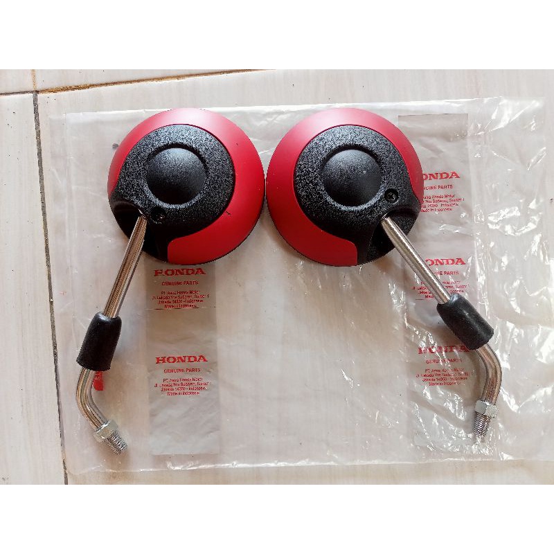 kaca spion scoopy original honda merah dof satu set kanan kiri