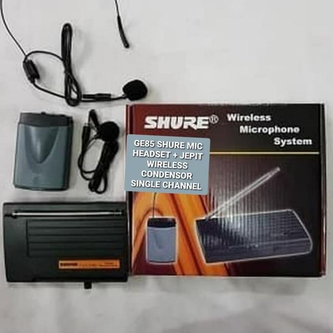 GE85 shure Mic Wireless system Single clip on kancing headset bando