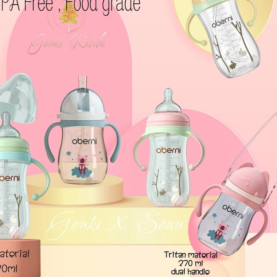 ✩ Oberni Botol Minum Anak Botol susu Bayi Baby Anak kecil BPA Free dgn Dot 330ml - 270ml ➴