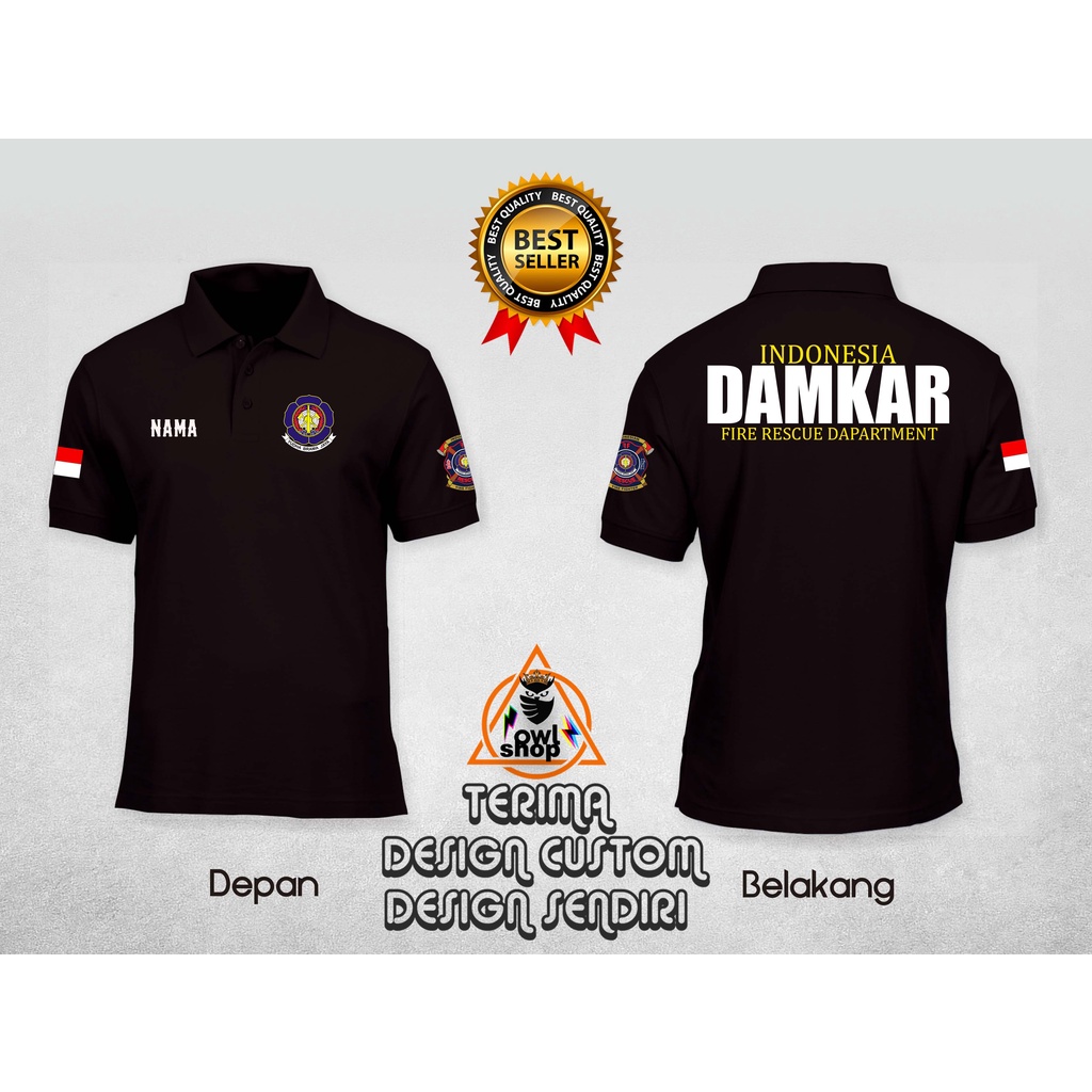PREMIUM KAOS POLO KAOS KERAH PRIA DAMKAR KEREN PRIA WANITA