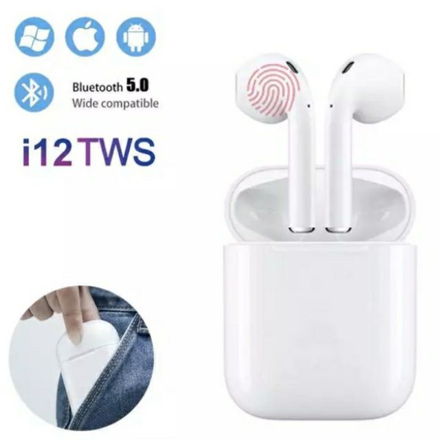 VICLOOK COD Portable inPods 12 Bluetooth 5.0 Earphone TWS i12 Nirkabel HIFI Kontrol Sentuh Headset Earbud Stereo Dengan Ins Style TPU Case