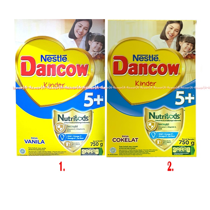 Nestle Dancow Kinder 5+ Rasa Vanila Coklat 750gr Nutritods Susu Dancow Bubuk Putih Rasa Vanila Untuk Usia 5 tahun Ke Atas 750gr