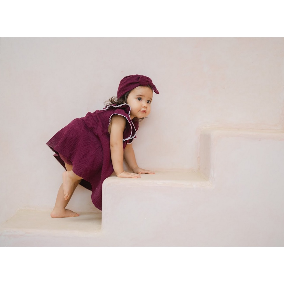 Cotton Cub Emira Dress Set -  Baju Anak Bayi Terusan dengan Dalaman Celana Pendek Cewe Dress Anak Bayi