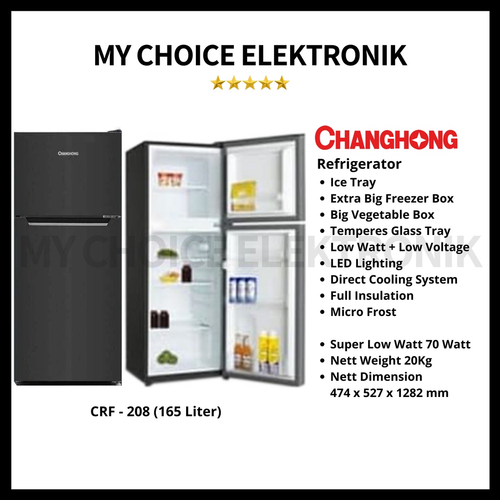 CHANGHONG Kulkas 2 Pintu CRF 208