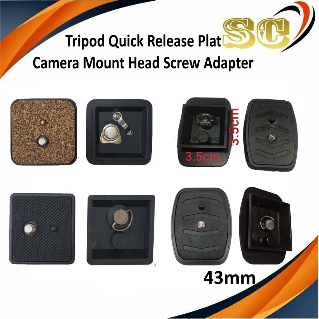 Tripod Quick Release Plate / Kepala Tripod Universal