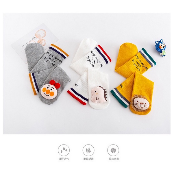 KS 13 | Baby Long Tube Socks / Cartoon Doll Socks / Baby Children Socks / Kaos Kaki Panjang Bayi Motif / Kaos Kaki Anak Panjang Motif Timbul 3D Lucu Dan Gemesin