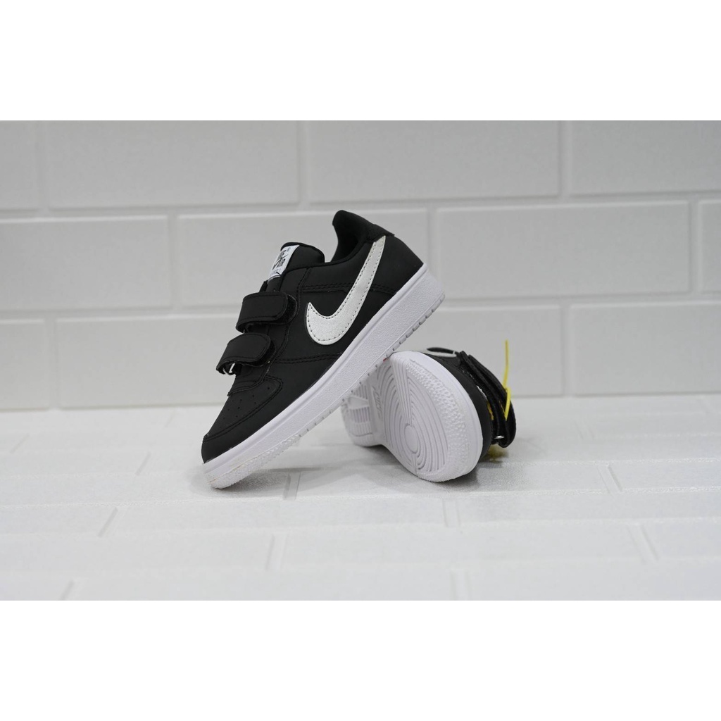 SEPATU AF 1 BLACK WHITE VELCRO KIDS