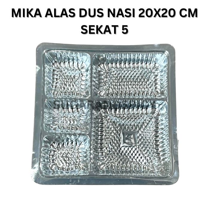 Mika Nasi Kotak 20X20 CM Sekat 5 / Sekat 7 - Alas Box Nasi Kotak