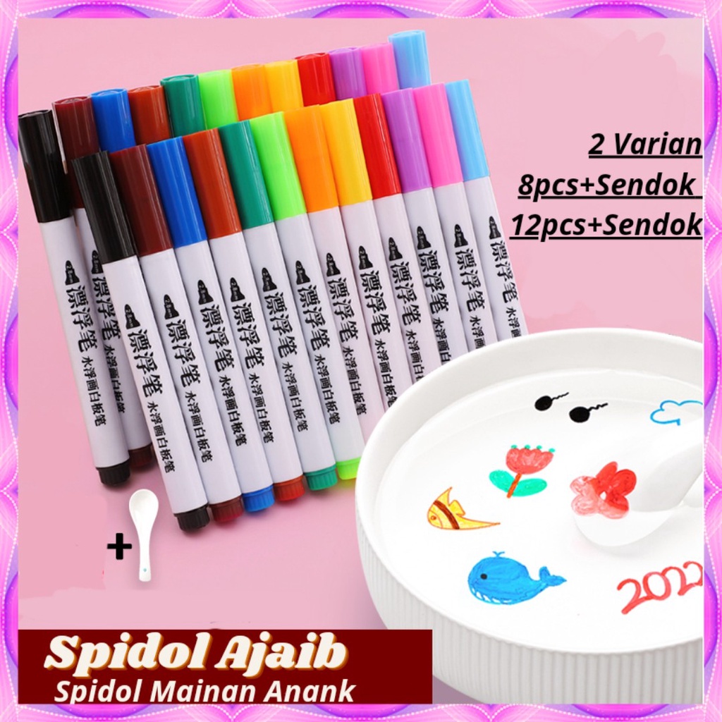 

TERMURAH Spidol Apung 12 Spidol Ajaib Spidol Whiteboard Floating Markers Mainan Edukasi Anak Spidol Papan Tulis Spidol Ajaib Ngapung Air Floating Marker