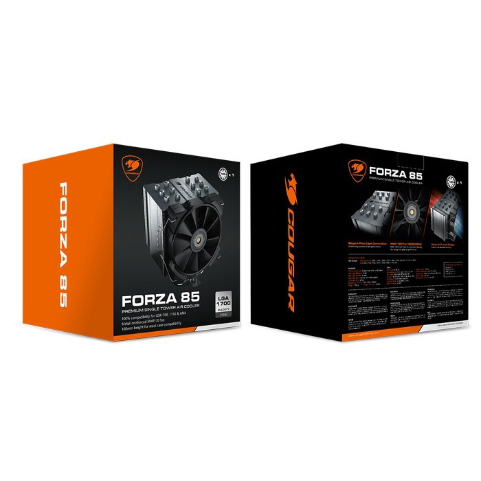 COUGAR AIR CPU COOLER FORZA 85 - Premium single Tower Air Cooler