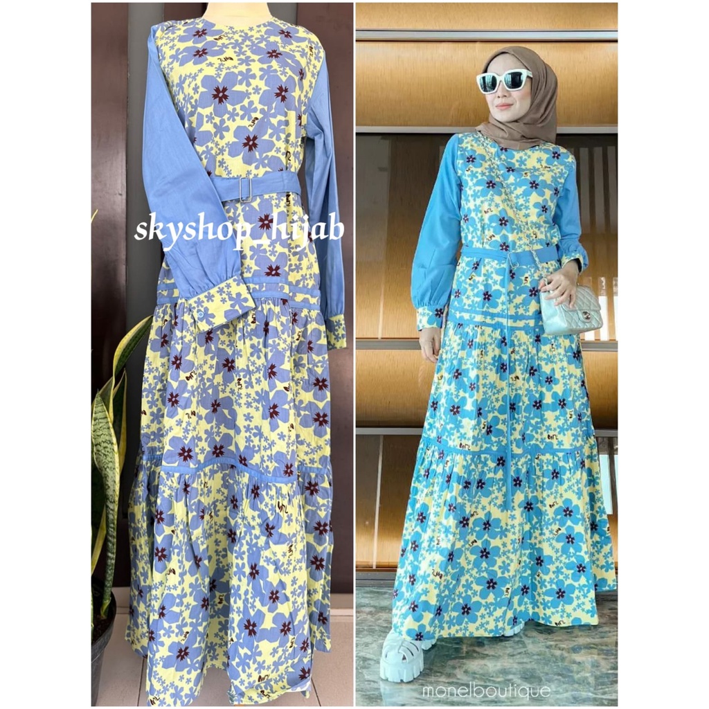 [SALE] SKYSHOP HIJAB- NUNA DRESS BY MONEL/BAHAN COTTON /DRESS CANTIK/DRESS PREMIUM