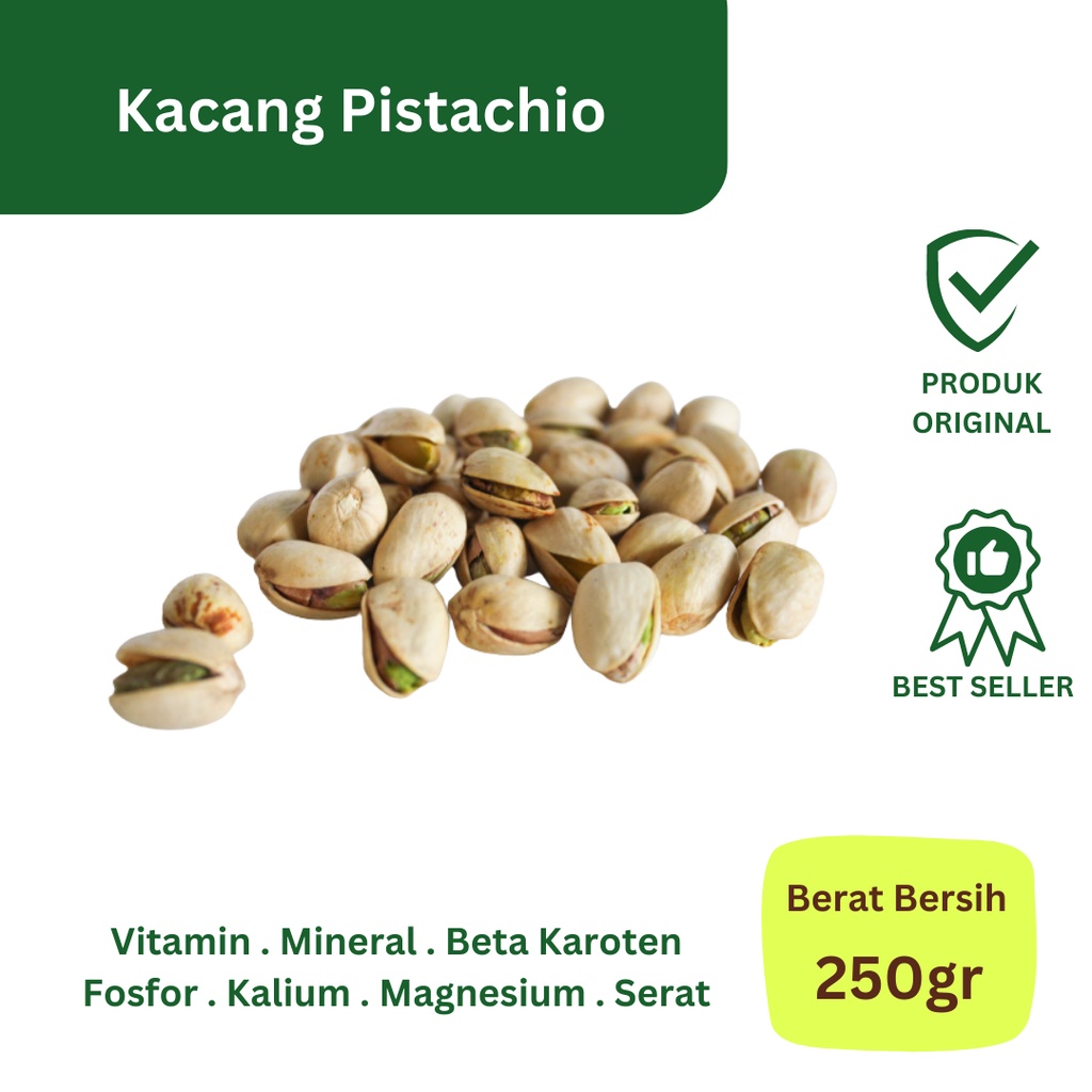 

kacang pistachio 250gr kemasan