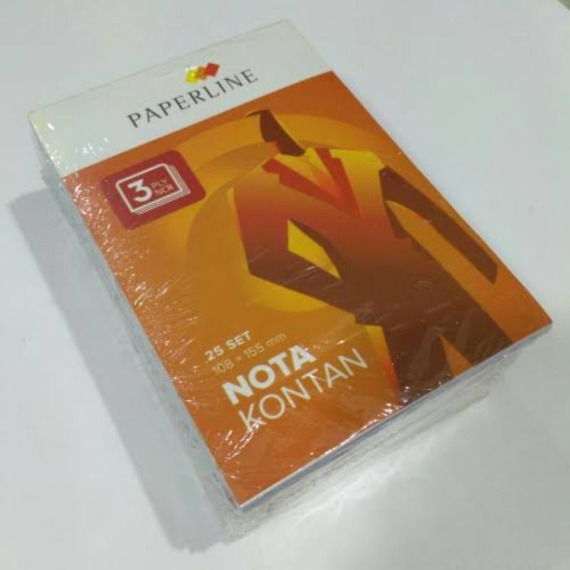 

Nota Kontan Kecil Rangkap 3ply PAPERLINE - NCR - ukuran 105X155 - 10buku
