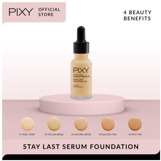 PIXY UV Whitening 4 Beauty Benefits Stay Last Serum Foundation - Series