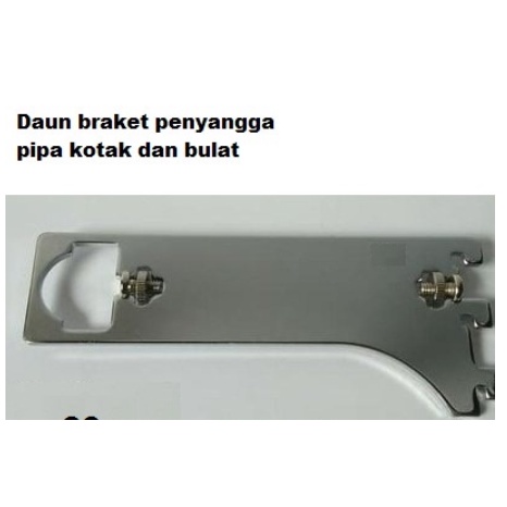 Daun Braket 20cm Penyangga Pipa Kotak - Bulat