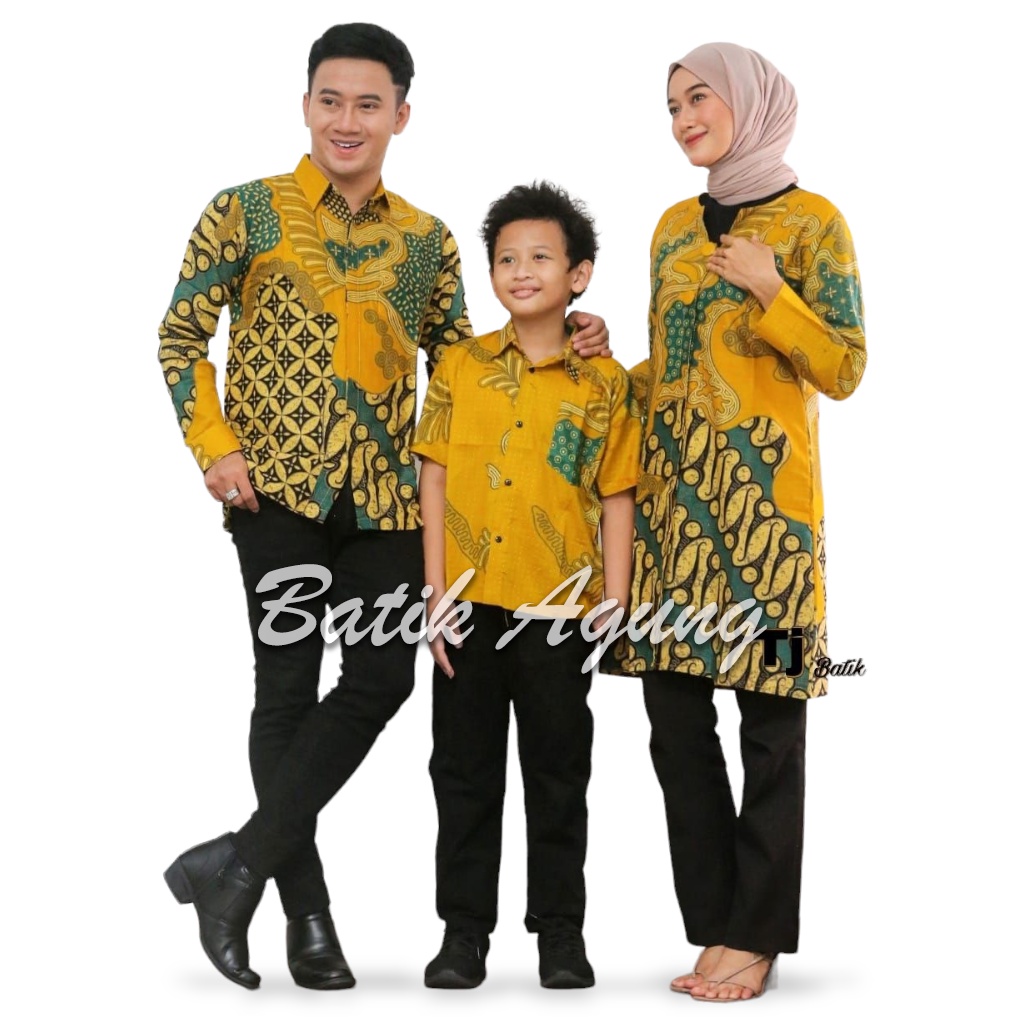 Batik Sarimbit Keluarga Papa Mama Anak Original Premium Kekinian / Baju Kondangan Keluarga Elegan