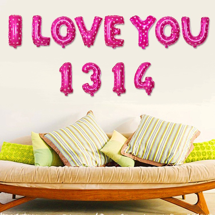 MMM Balon Foil Huruf Motif Love ±40cm Ballon Foil Abjad Alphabet Pink LOVE Balon Huruf Satuan ± 40 Cm Murah