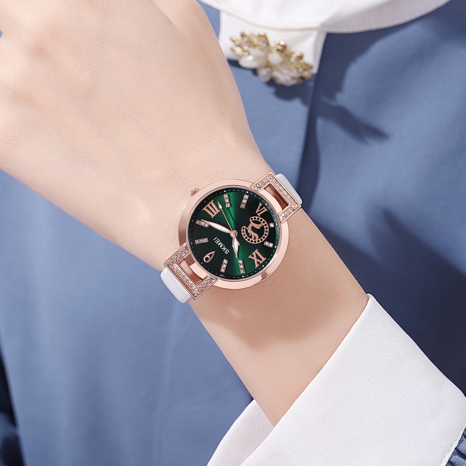 SKMEI 1977 Jam Tangan Wanita Analog Tali Kulit WATCHKITE WKOS