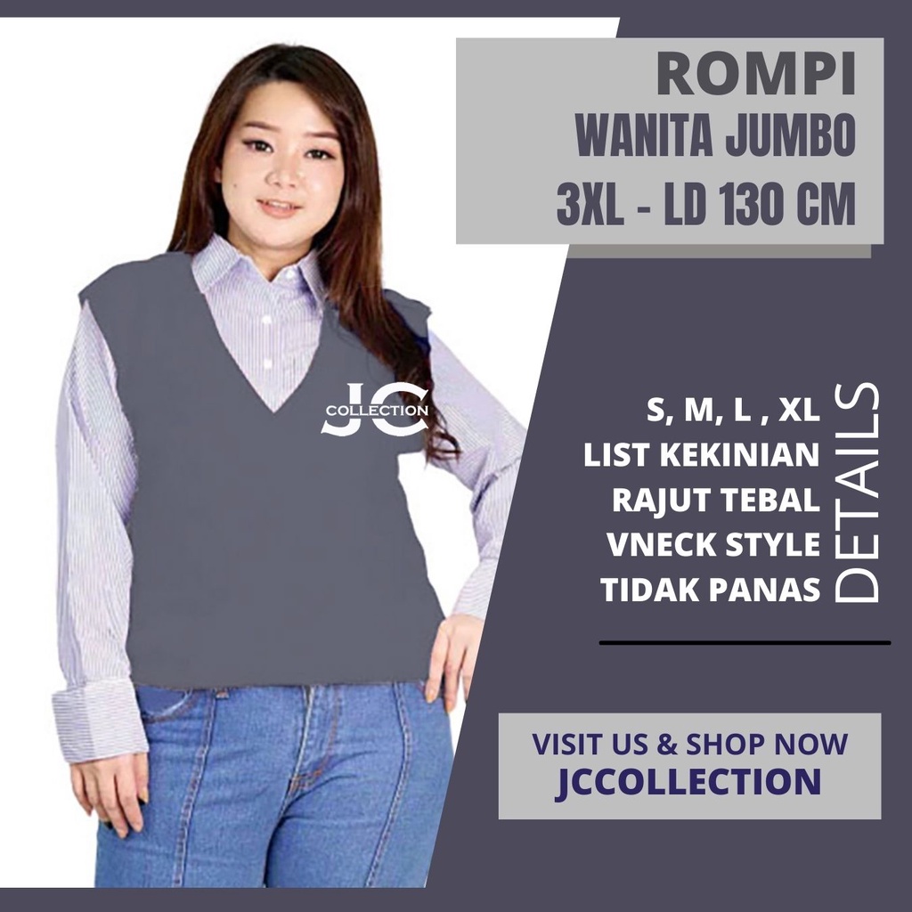 Rompi Rajut Wanita Jumbo Big Size / Oversize Women Vest