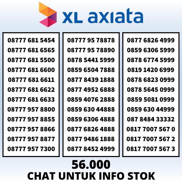 Nomor Cantik XL Axiata 4.5G Kartu Perdana XL 0k Rapih dan Murah Nasional