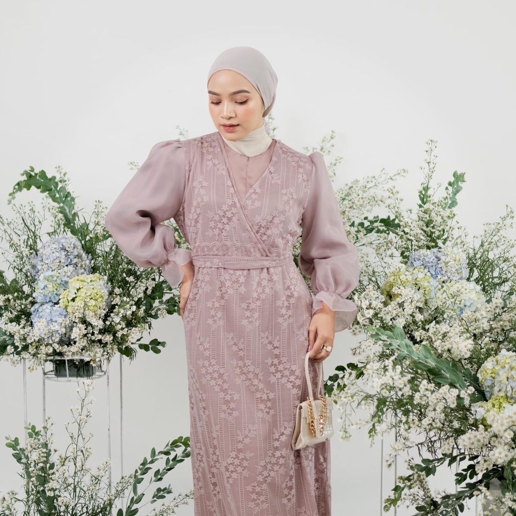 Maryam Organza Dress Ld 106/Dress Korean Syle/Dress Brukat Kondangan/Dress Lebaran/Dress Wanita/Dress Brukat Full Furing/Dress Lamaran/Dress Prewedding