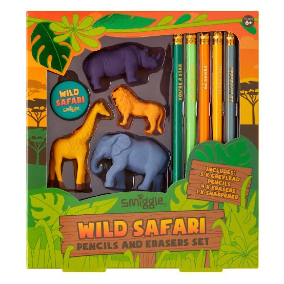 

Smiggle Safari & Unicorn Pencils And Erasers Box Set