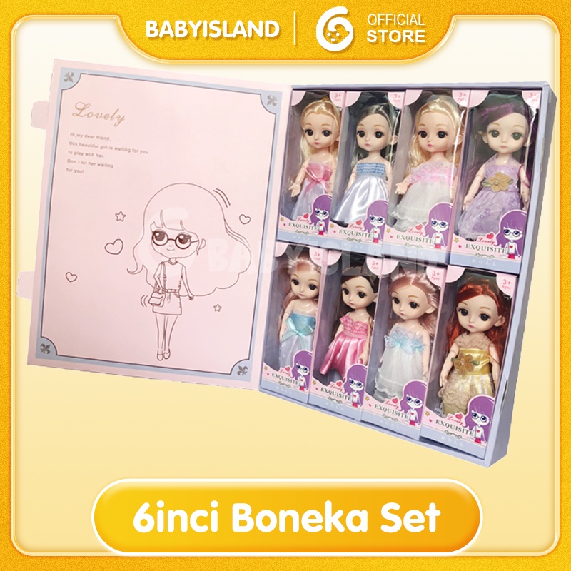 6inci Boneka Set Mainan Boneka Anak Perempuan Putri Koleksi Mainan Anak Perempuan Ulang Tahun Hadiah