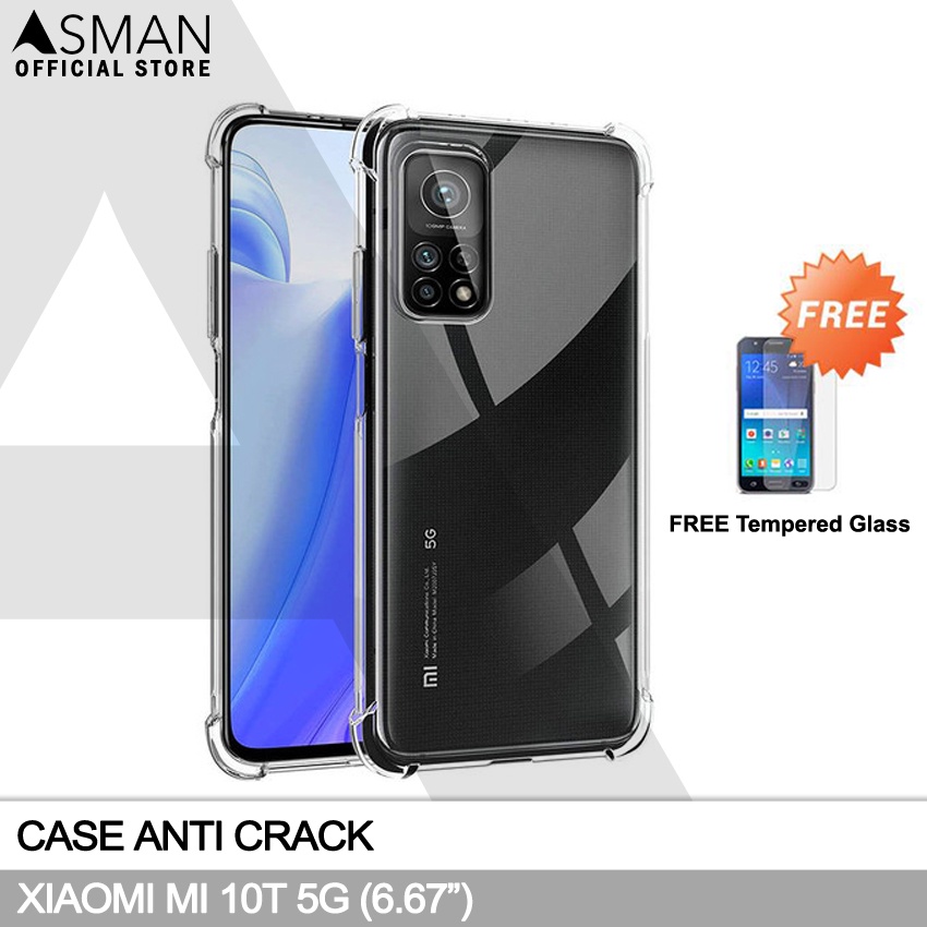 Anti Crack Xiaomi Mi Note 10T 5G (6.67&quot;) | Soft Case Anti Bentur + FREE Tempered Glass