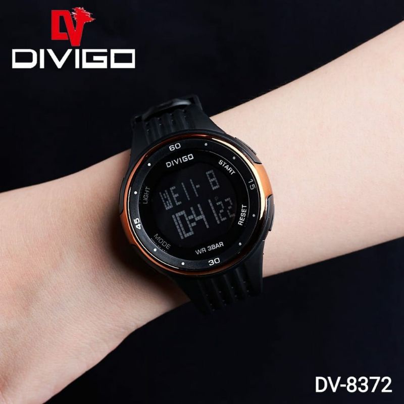 Jam Tangan Divigo 8372 Kasial Digital Terlaris Pria Wanita Bulat Fashion