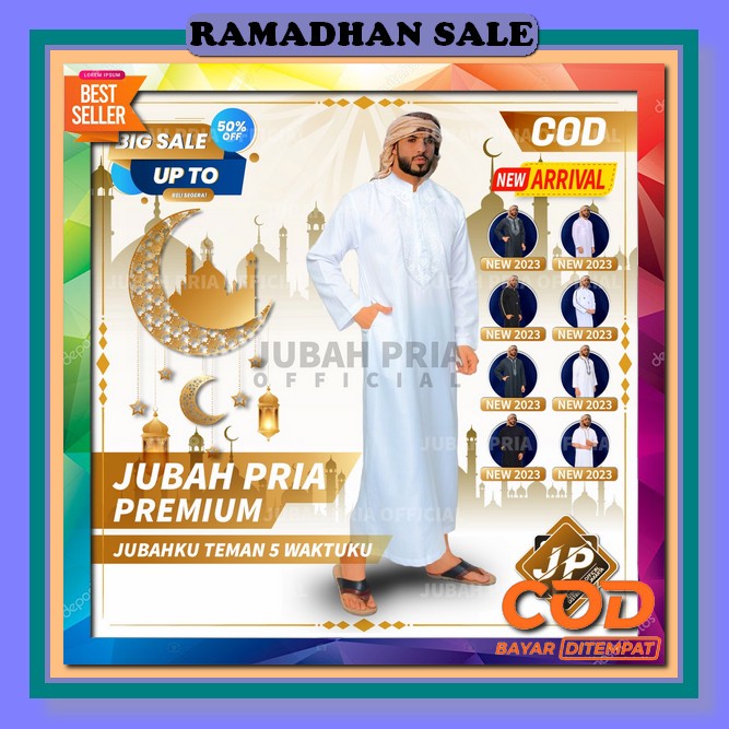 Jubah Pria Lengan Panjang Gamis Pria Dewasa Jubah Saudi Model Haramain Lengan Pendek Jefri Series Or