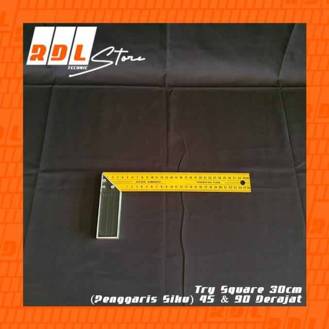 Try Square 30cm (Penggaris Siku) 45 & 90 Derajat