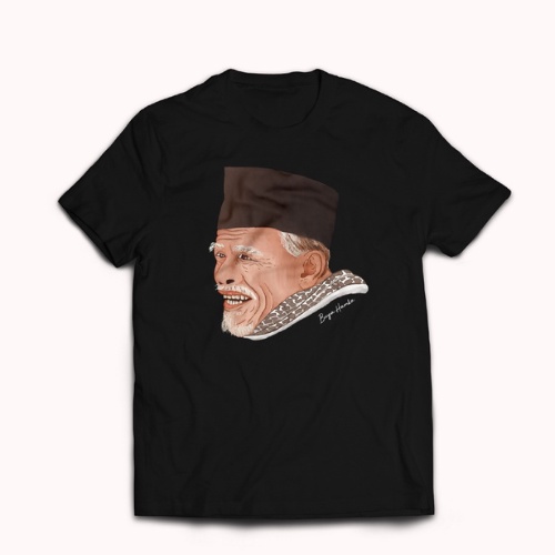 Kaos Motif Buya Hamka Warna Hitam