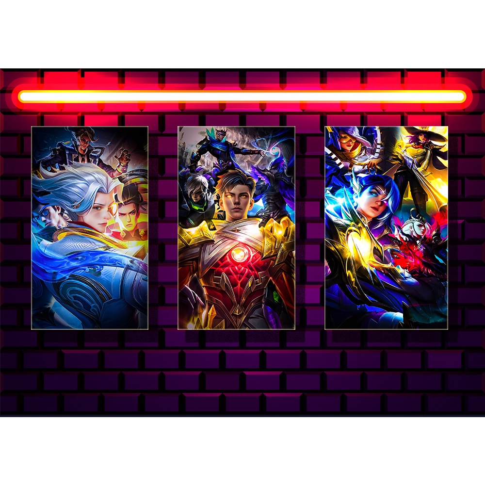 (COD) POSTER FRAME KAYU MOBILE LEGEND HIASAN DINDING AESTETIC/Poster keren/pajangan dinding