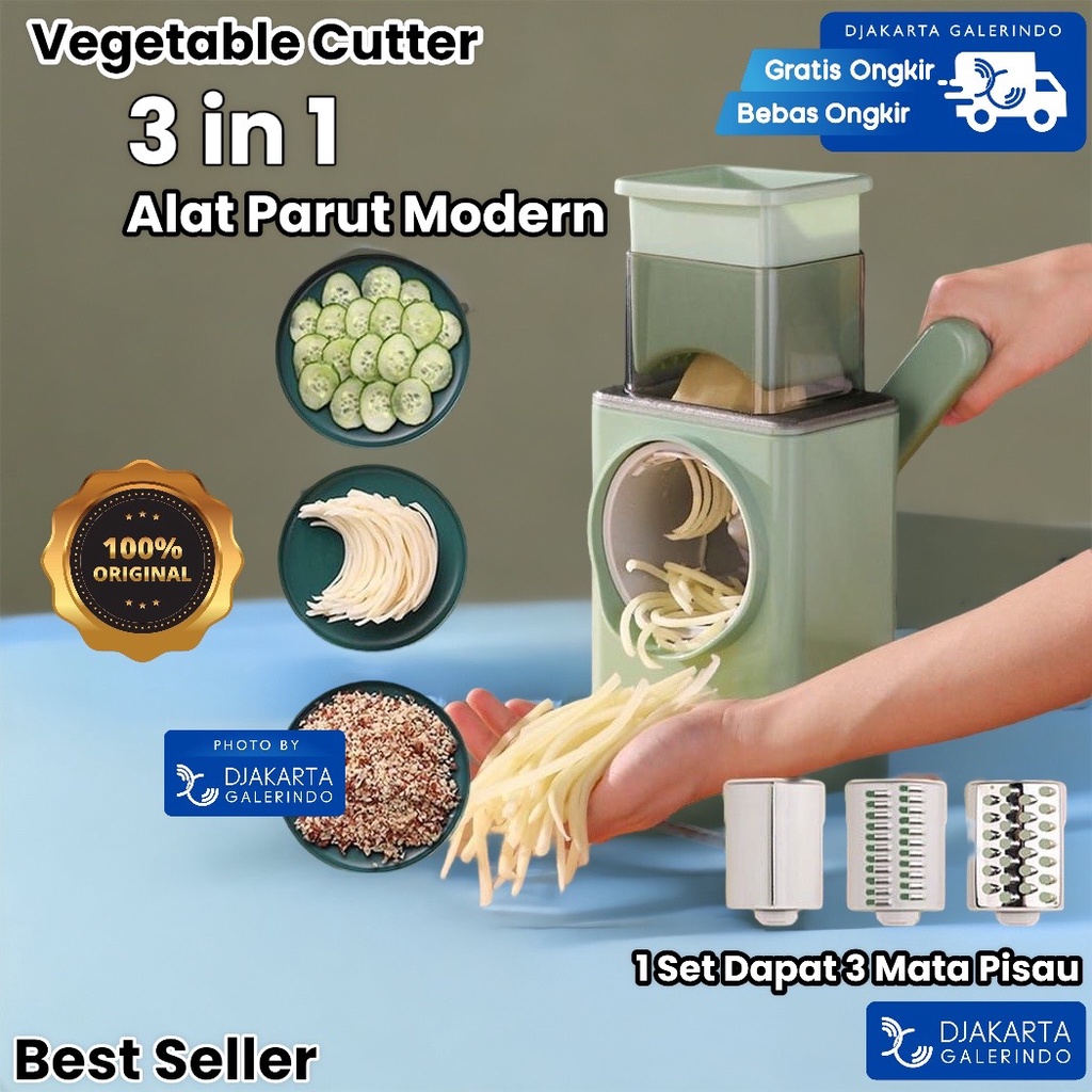 Vegetable Cutter Slicer 3 in 1 Alat Parut Pemotong Serut buah sayuran Serbaguna