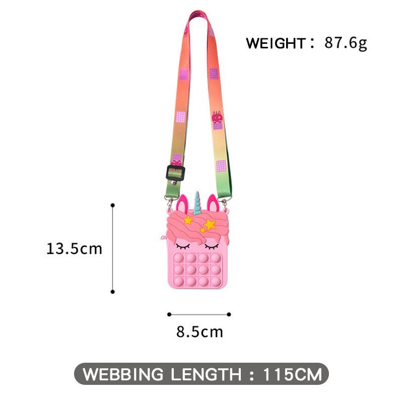 GP Tas Pop it Anak Unicorn Lucu Import - Tas Selempang Anak Karakter Unicorn - Tas Pop It