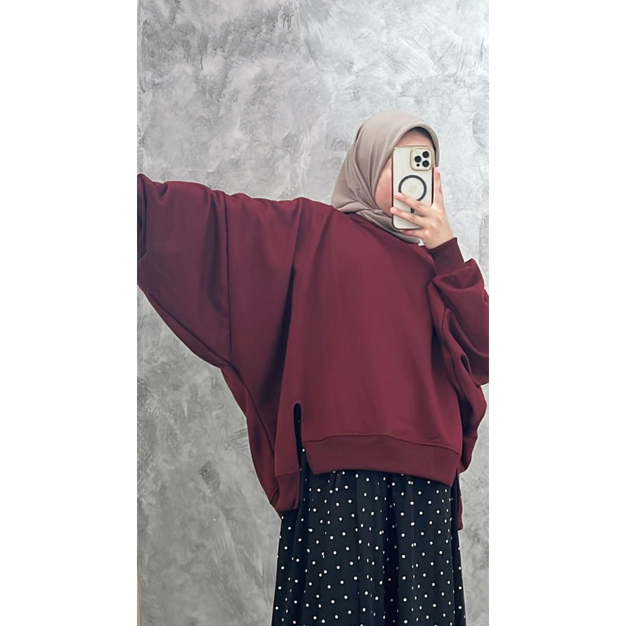 BTWNG SLIT XXXL SWEATER OVERSIZE CREWNECK JUMBO WANITA