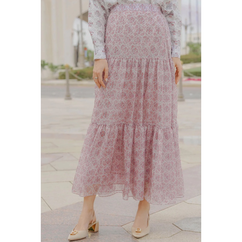 FESTIVE MAXI SKIRT - BLUE, GREEN, CREAM, IVORY, PEACH Benang jarum benangjarum XS S M L XL XXL butto
