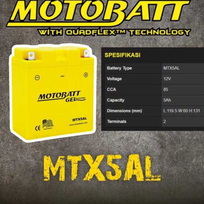 Mtx5Al Motobatt Aki Kering Motor Honda Supra 100 Series Debezzz