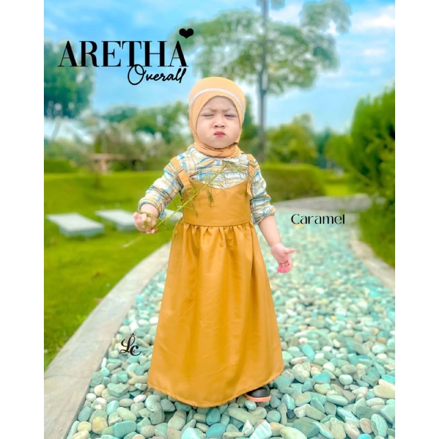 Afsheenastore Aretha Overall / Gamis Couple Anak dan Mom