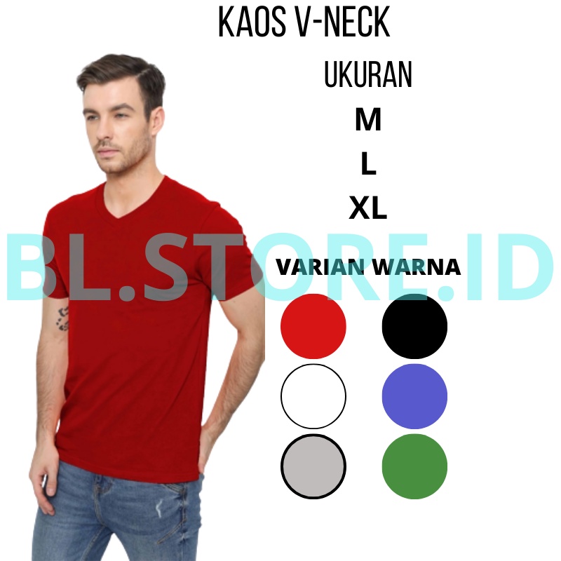 Kaos polos V-neck  pria/kaos wanita/kaos polos pria/kaos v-neck wanita