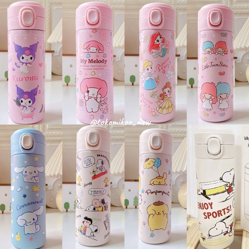 Tumbler / Botol Minum Sanrio Pooh Pocchaco Melody Batzmaru Little Twin Star Pompompurin Hello Kitty Kuromi Cinnamoroll