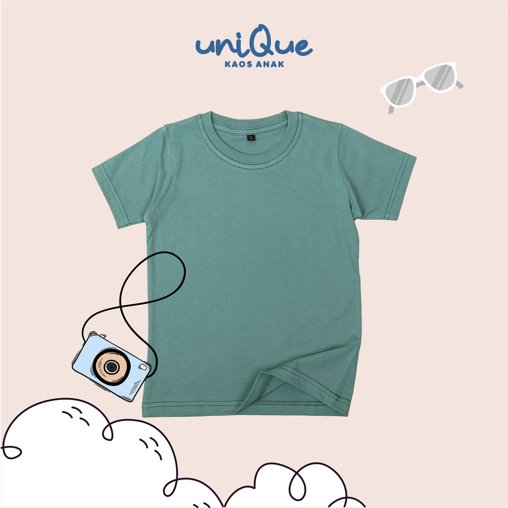 Baju Kaos Polos Anak usia 1-12 tahun // Baju Atasan anak Bahan Katun 30s // Kaos Polos Anak Tangan Pendek