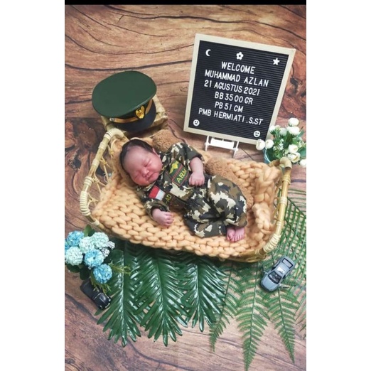 Kostum Tentara Profesi Anak Photoshoot Newborn