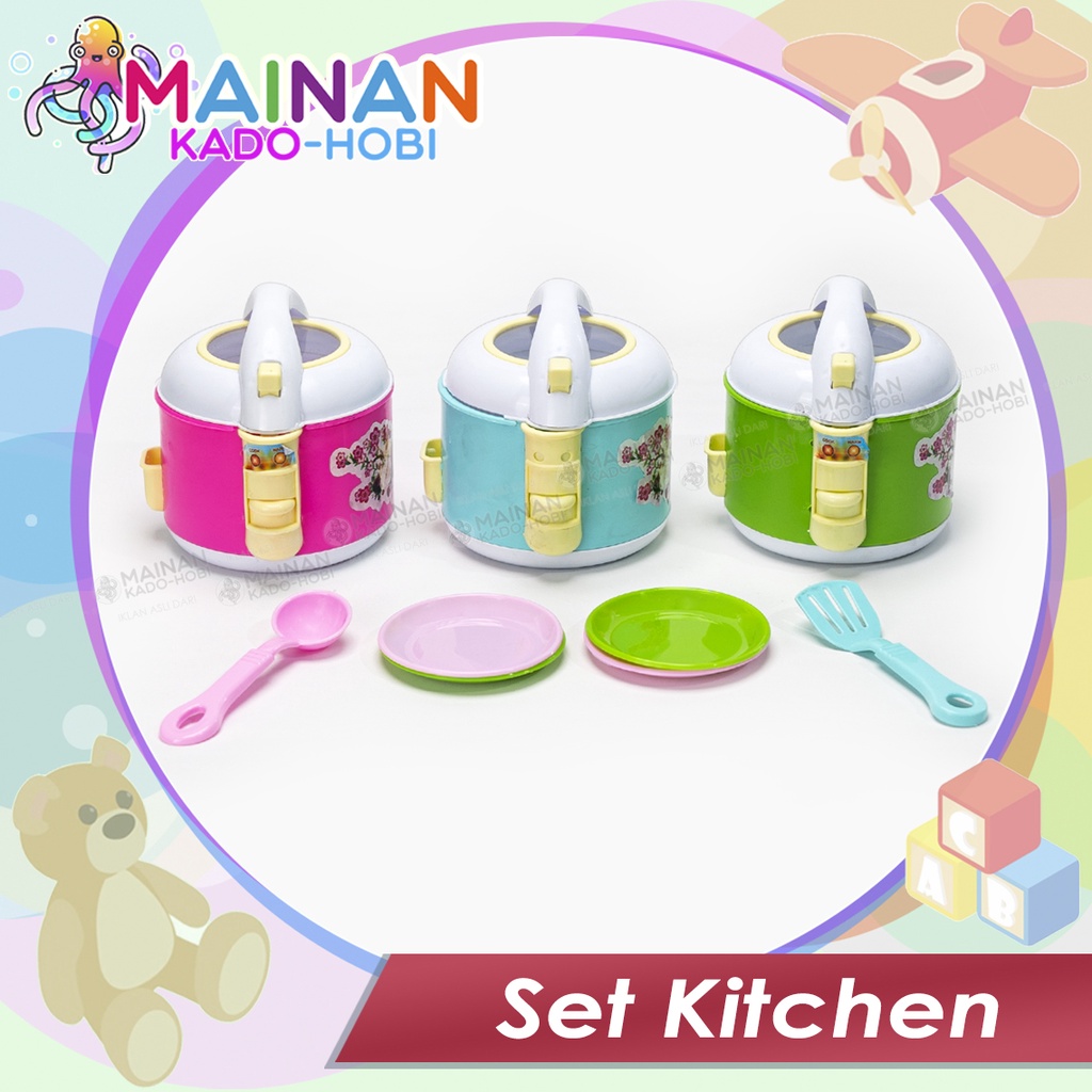 HADIAH BIRTHDAY MAINAN PERAN ANAK PEREMPUAN SET KITCHEN MINIATUR RICE COOKER