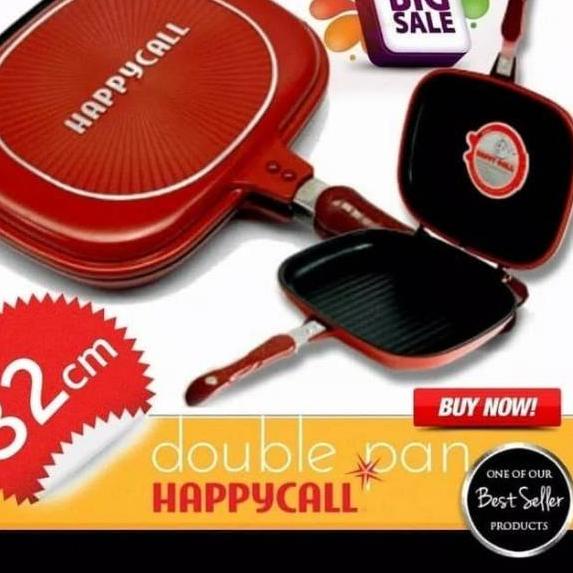 TERLARIS Wajan Teflon Happy Call Double Pan Jumbo 32 Cm ??
