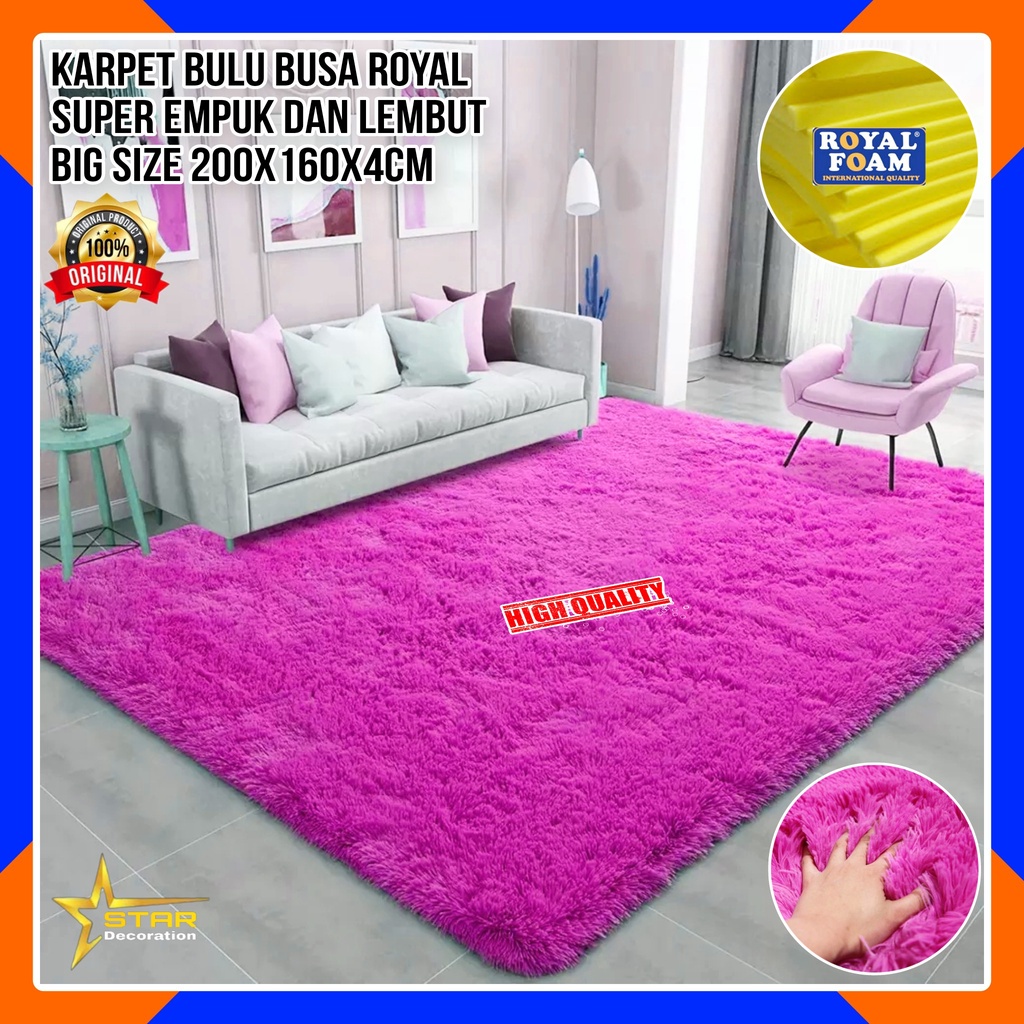 Karpet bulu rasfur ukuran besar uk 200x160x4cm