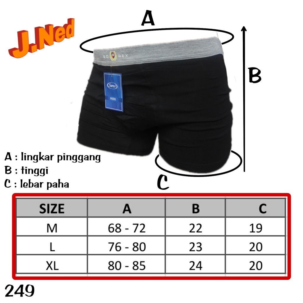 J249D PERBOX ISI 2 PCS BOXER SOREX DENGAN GAYA MODERN SIZE M - XL