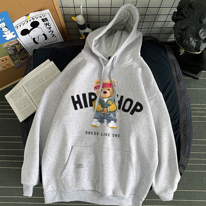 Parisdivarious Sweater Hoodie Jemper Hiphop Bear FC Bahan Fleece Size S - XXL (Pria &amp; Wanita)