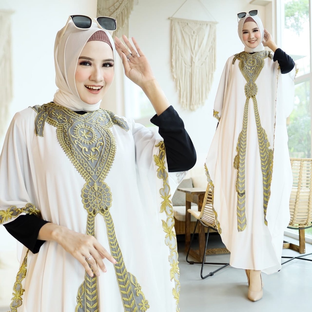 HOPYLOVY Kaftan Wanita Jumbo Ceruty Terbaru Aita / Kaftan Lebaran Muslimah
